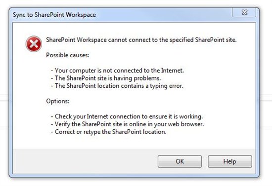 Не удается запустить приложение sharepoint workspace